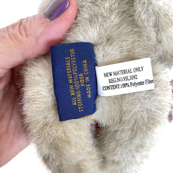 2005 Boyds Cocoa Bear Head Bean Collection Plush Knitted Beanie Scarf Orig Tags - Picture 7 of 11